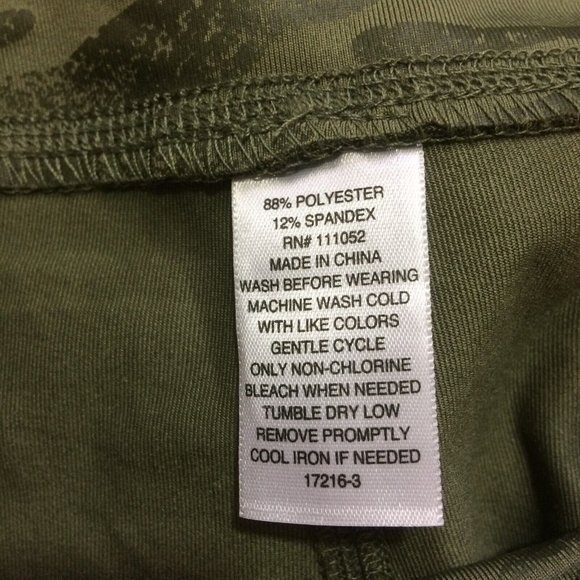 Arizona Jean Company Women Green Camo Active Workout Leggings High Waist Medium - Picture 4 of 7